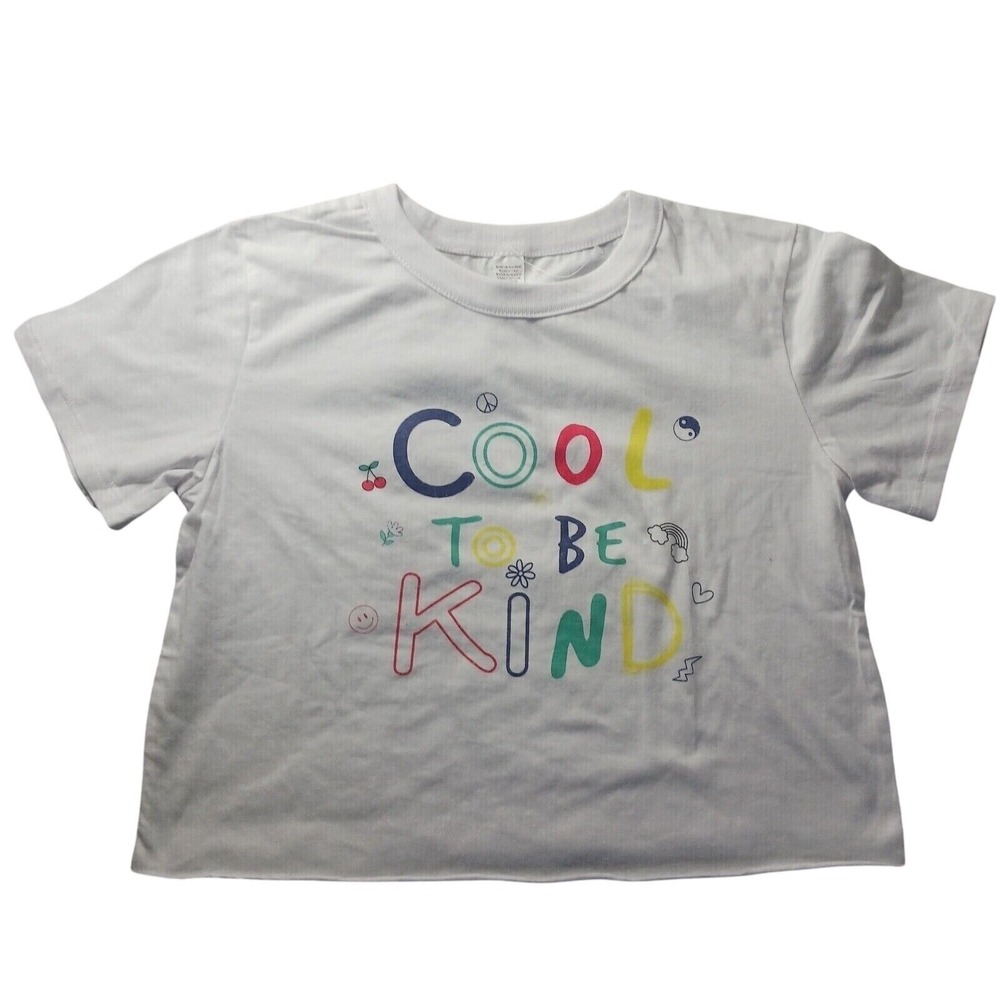 Cool to Be Kind Crop Tee Women's XL NWT Positive Graphic Top Y2K Retro Style